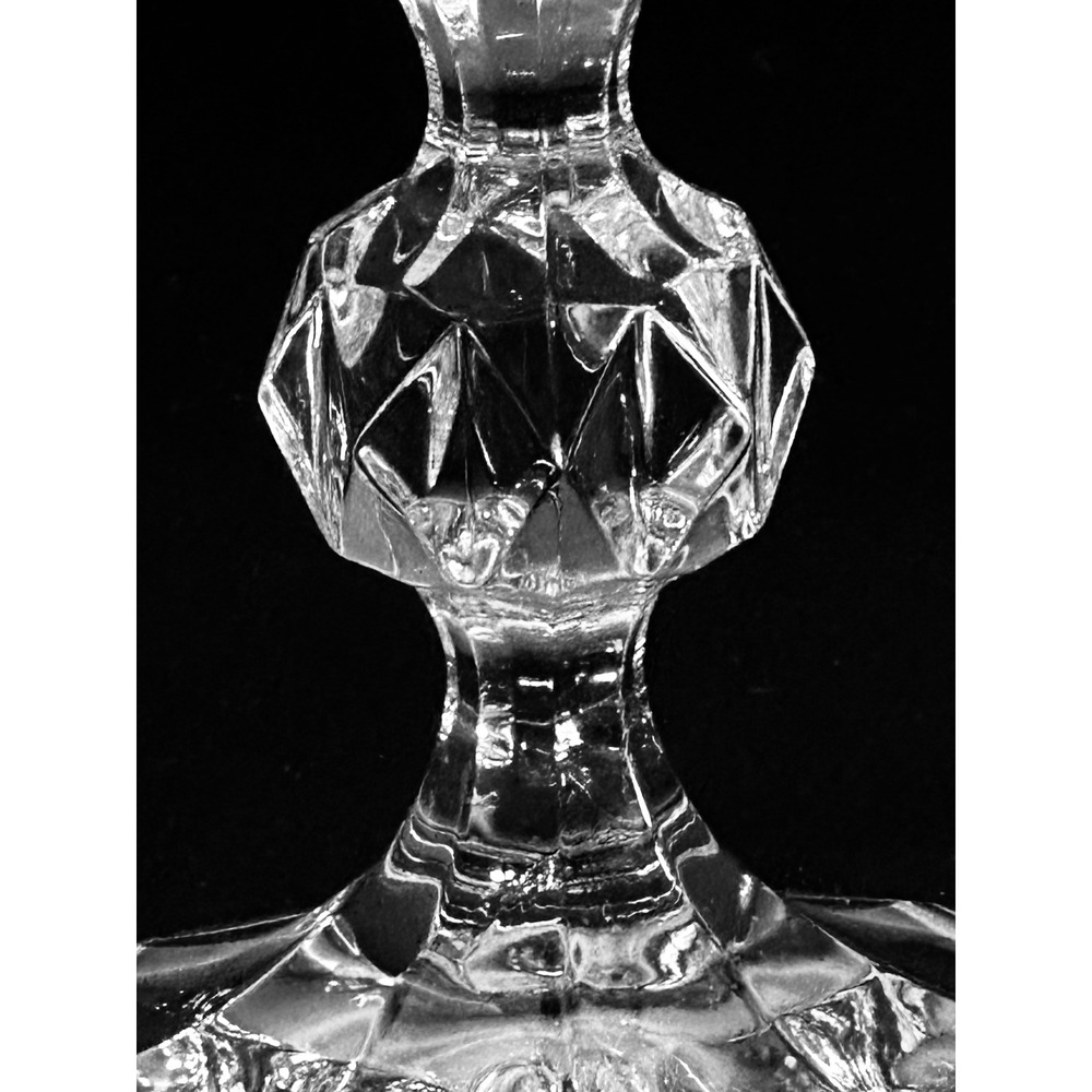 Bohemian Crystal Crystalex Water Goblets Set of 3 Cut Glass Faceted Stem 6 5/8" - Picture 3 of 13